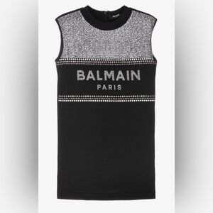Balmain Black Crystal Embellished Top